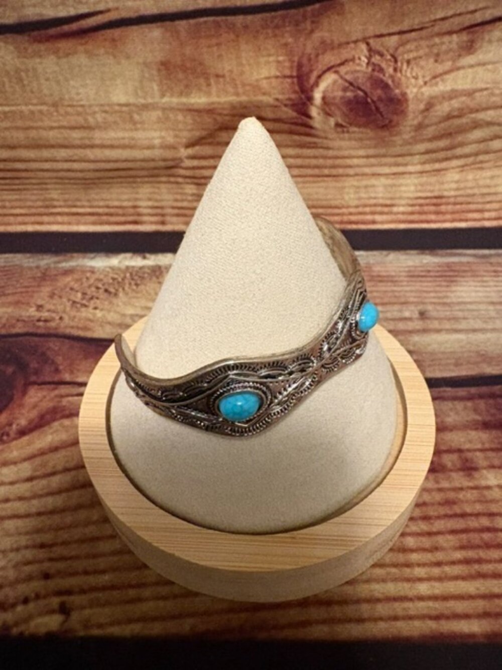 Myra Bag Sedona Stone Cuff with Turquoise and Engraved Detail NWT - Picture 3 of 4